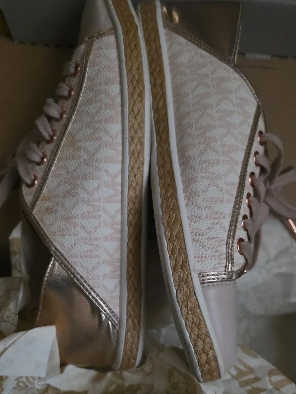 Michael Kors Blush and Rose Gold Low-Top Sneakers